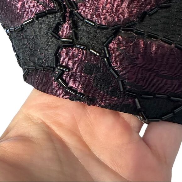 Vintage 90’s Bill Blass Evening Beaded & Lace Cocktail Mini Dress Size 6 - Picture 14 of 16